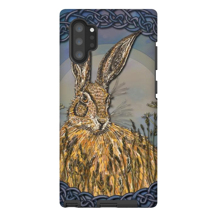 Galaxy Note 10 plus StrongFit Celtic Hare by Lotti Brown