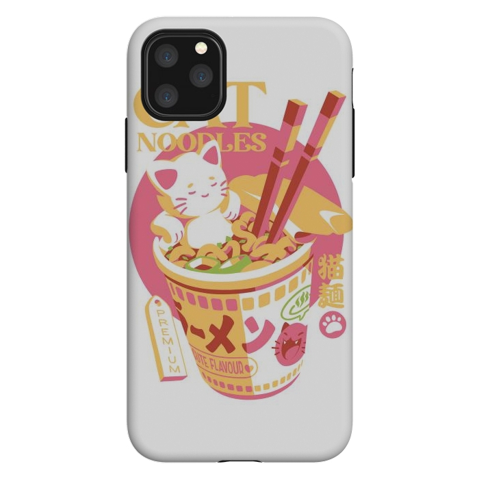 iPhone 11 Pro Max StrongFit Cat Noodles by Ilustrata