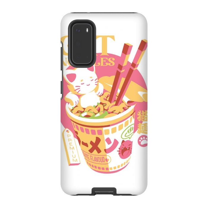 Galaxy S20 StrongFit Cat Noodles by Ilustrata