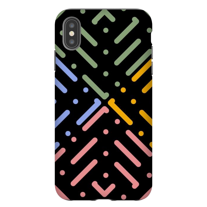 iPhone Xs Max StrongFit Digital Line and Dots  by TMSarts