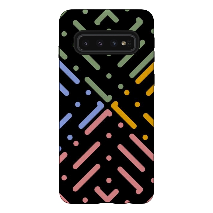 Galaxy S10 StrongFit Digital Line and Dots  by TMSarts