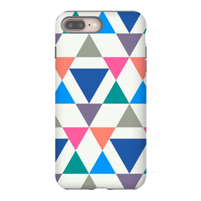 iPhone 8 plus StrongFit Multicolor Repeat Triangles by TMSarts
