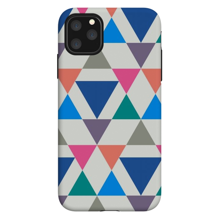 iPhone 11 Pro Max StrongFit Multicolor Repeat Triangles by TMSarts