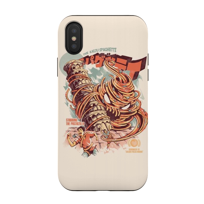 iPhone Xs / X StrongFit The Kaiju Spaghetti by Ilustrata
