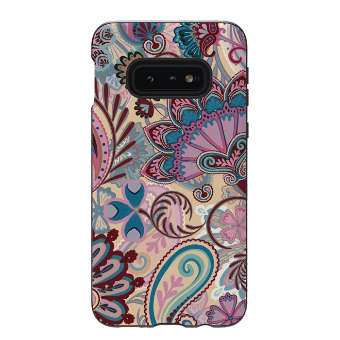 Galaxy S10e StrongFit Paisley Flowers Design by ArtsCase