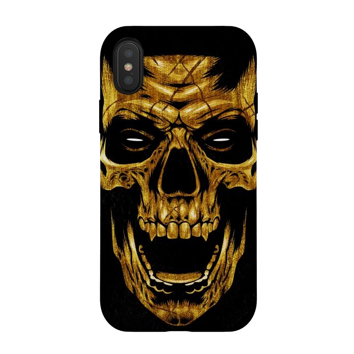 iPhone Xs / X StrongFit Golden Skull by Alberto