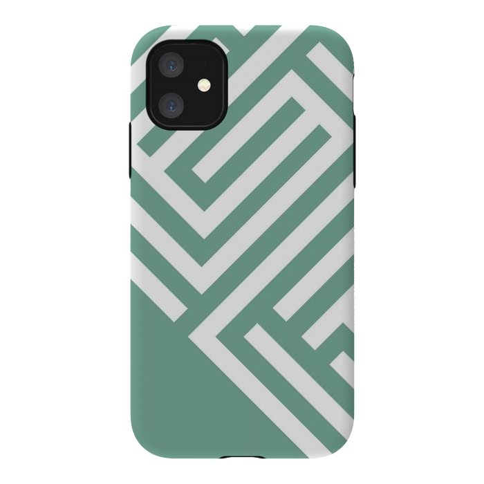 iPhone 11 StrongFit Mint Maze by ArtPrInk
