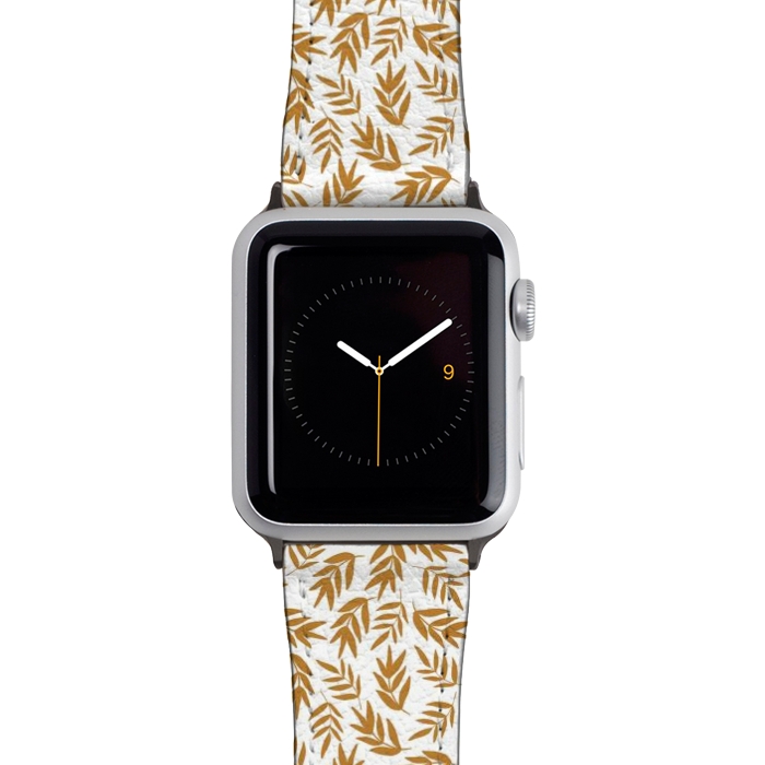 Watch 42mm / 44mm Strap PU leather Yellow Leaves by Edith May