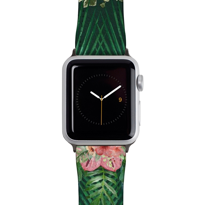 Watch 38mm / 40mm Strap PU leather Tropical Foliage 10 by amini54