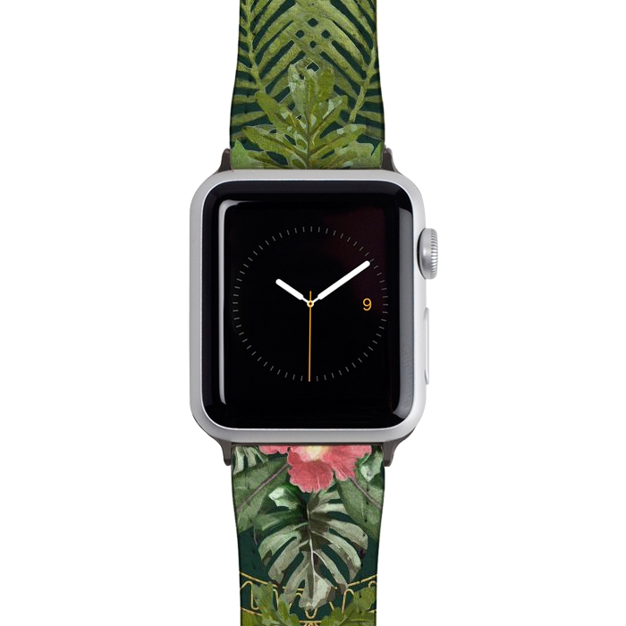 Watch 38mm / 40mm Strap PU leather Tropical Foliage 15 by amini54