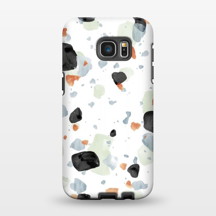 Galaxy S7 EDGE StrongFit Abstract Watercolor Painting Terrazzo Pattern 04 by amini54