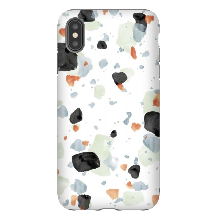 iPhone Xs Max StrongFit Abstract Watercolor Painting Terrazzo Pattern 04 by amini54