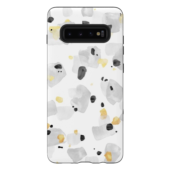 Galaxy S10 plus StrongFit Abstract Watercolor Painting Terrazzo Pattern 10 by amini54
