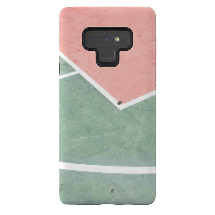 Galaxy Note 9 StrongFit green pink marble shades by MALLIKA