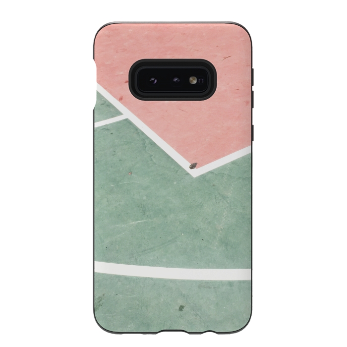 Galaxy S10e StrongFit green pink marble shades by MALLIKA
