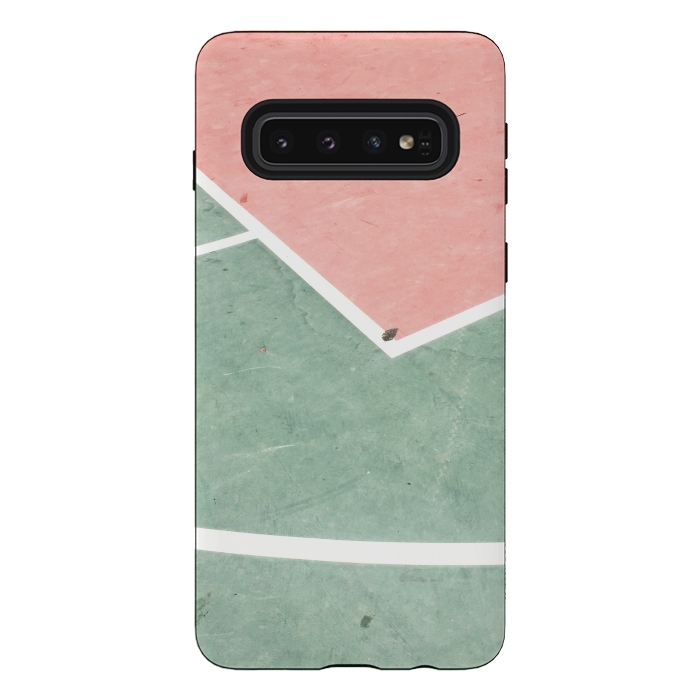 Galaxy S10 StrongFit green pink marble shades by MALLIKA