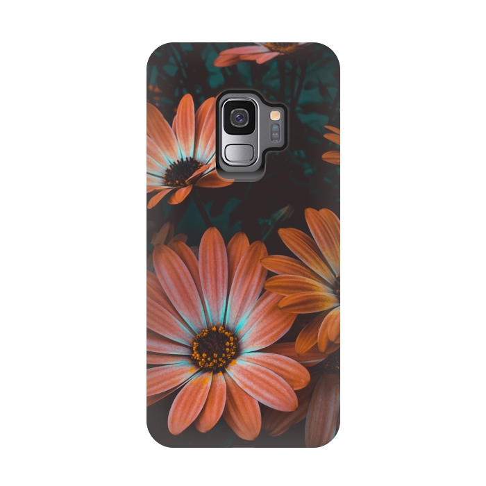 Galaxy S9 StrongFit orange beautiful flowers by MALLIKA