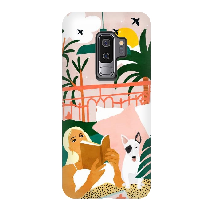Galaxy S9 plus StrongFit Pet Pals, Animals Lovers Illustration, Travel With Pets Modern Bohemian Painting by Uma Prabhakar Gokhale