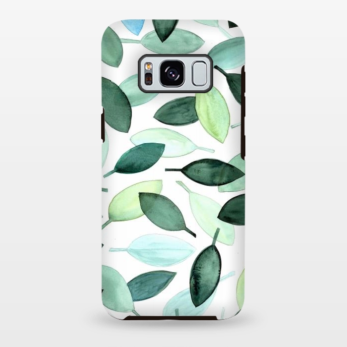 Galaxy S8 plus StrongFit Watercolor Leaves by Irina Velman