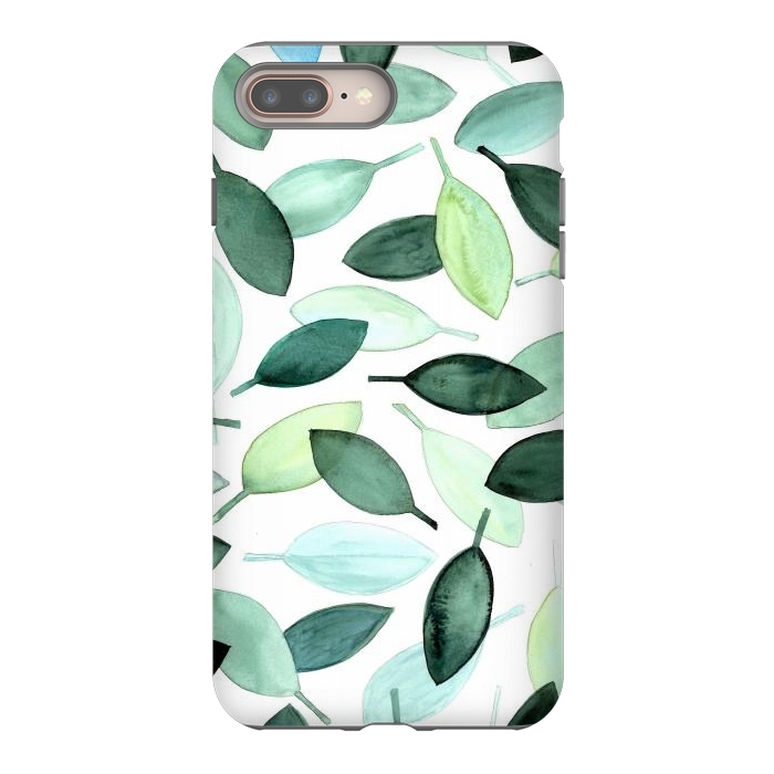 iPhone 8 plus StrongFit Watercolor Leaves by Irina Velman