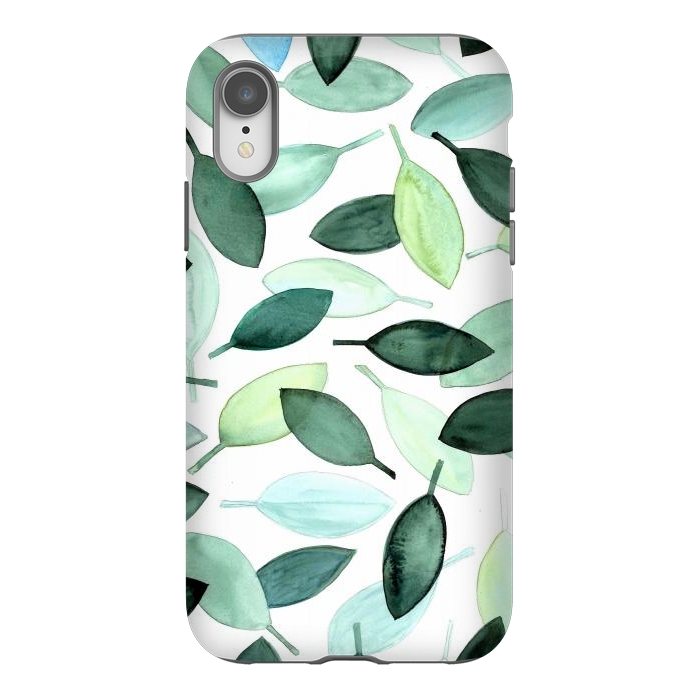 iPhone Xr StrongFit Watercolor Leaves by Irina Velman