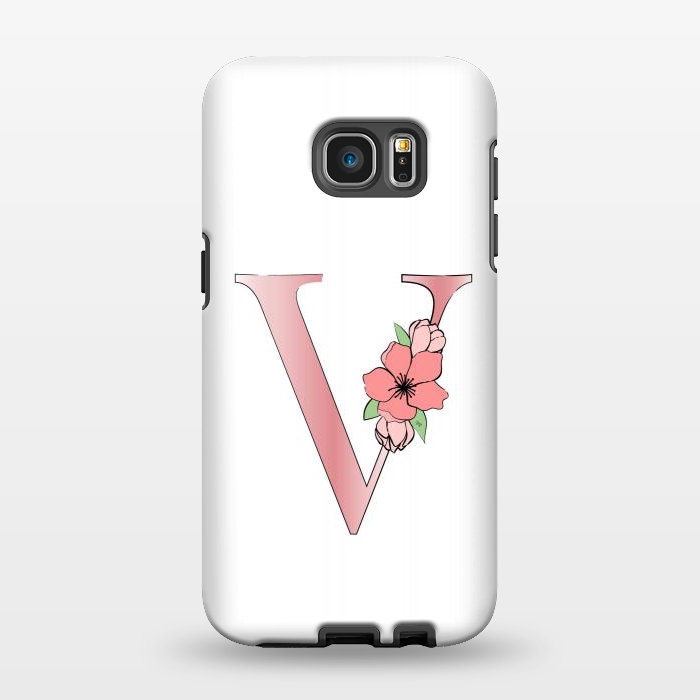 Galaxy S7 EDGE StrongFit Monogram Letter V by Martina
