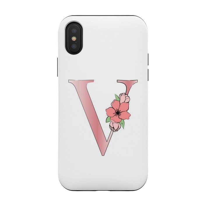 iPhone Xs / X StrongFit Monogram Letter V by Martina