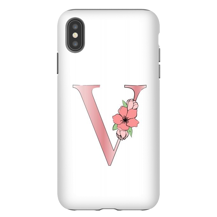 iPhone Xs Max StrongFit Monogram Letter V by Martina