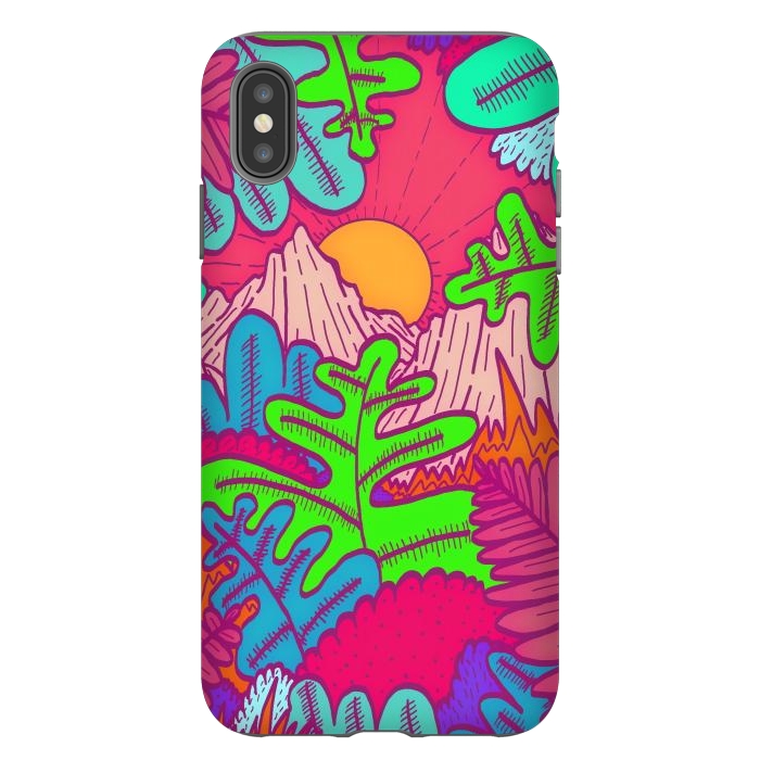 iPhone Xs Max StrongFit A pink tropical jungle by Steve Wade (Swade)