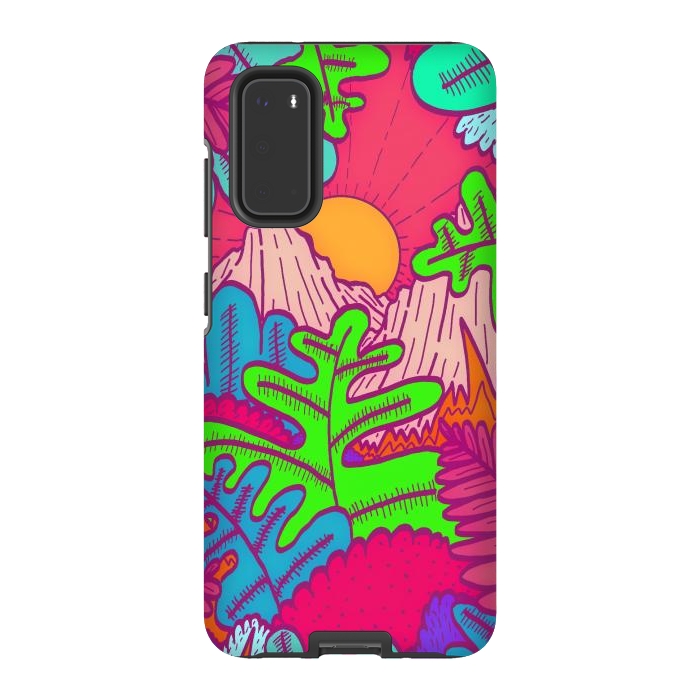 Galaxy S20 StrongFit A pink tropical jungle by Steve Wade (Swade)