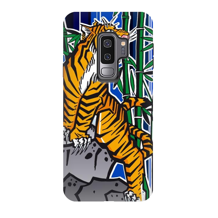 Galaxy S9 plus StrongFit Japanese Tiger by Milo "Mr Lucky" Marcer