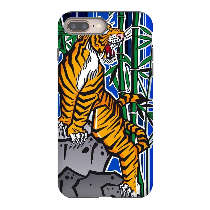 iPhone 8 plus StrongFit Japanese Tiger by Milo "Mr Lucky" Marcer