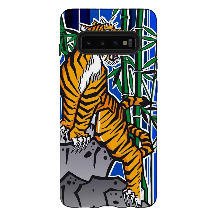 Galaxy S10 plus StrongFit Japanese Tiger by Milo "Mr Lucky" Marcer
