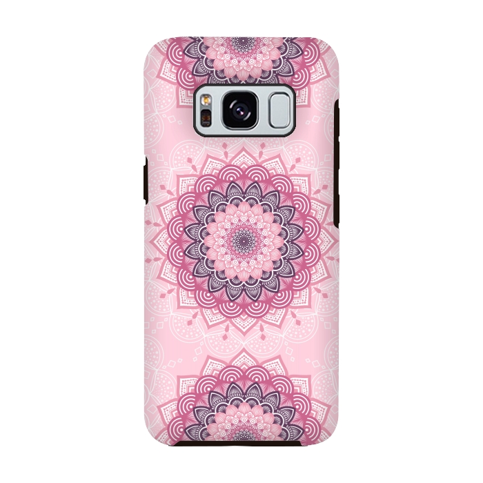 Galaxy S8 StrongFit Pink white mandalas by Jms