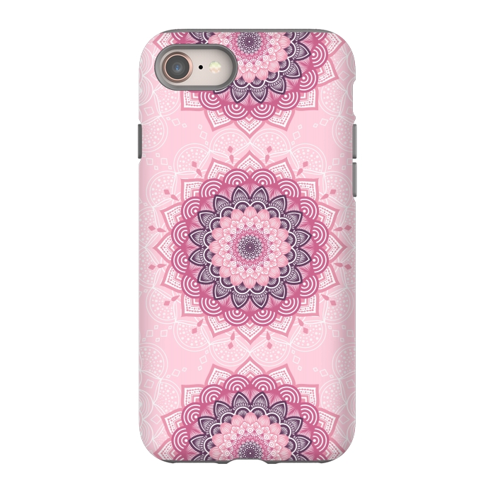 iPhone 8 StrongFit Pink white mandalas by Jms