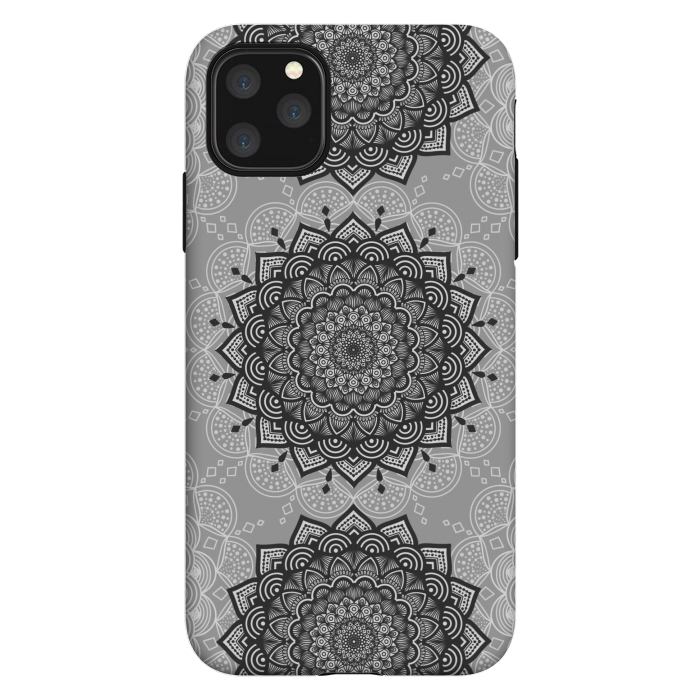 iPhone 11 Pro Max StrongFit Black gray mandalas by Jms