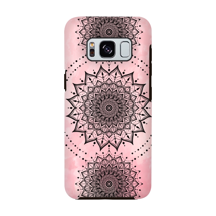 Galaxy S8 StrongFit Pink black mandalas by Jms