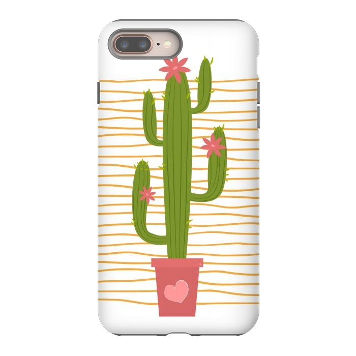 iPhone 8 plus StrongFit Happy Cactus by Martina