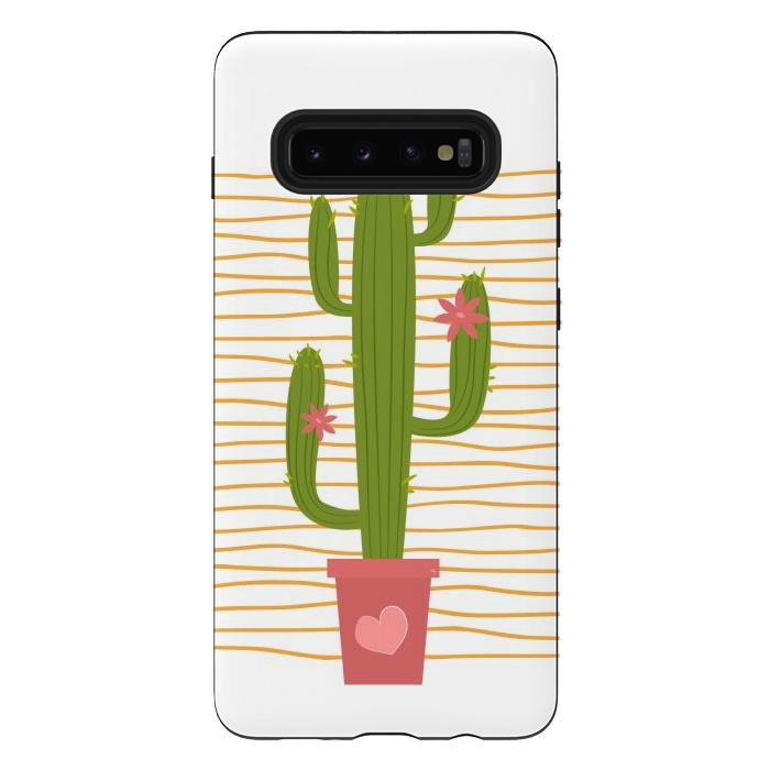 Galaxy S10 plus StrongFit Happy Cactus by Martina