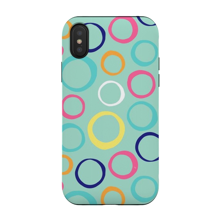 iPhone Xs / X StrongFit Happy Circles by Martina