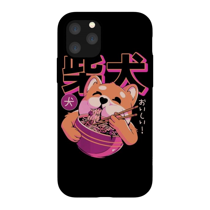 iPhone 11 Pro StrongFit Shiba Noodles by Ilustrata