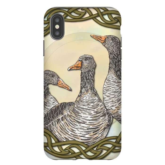 iPhone Xs Max StrongFit Celtic Goose by Lotti Brown