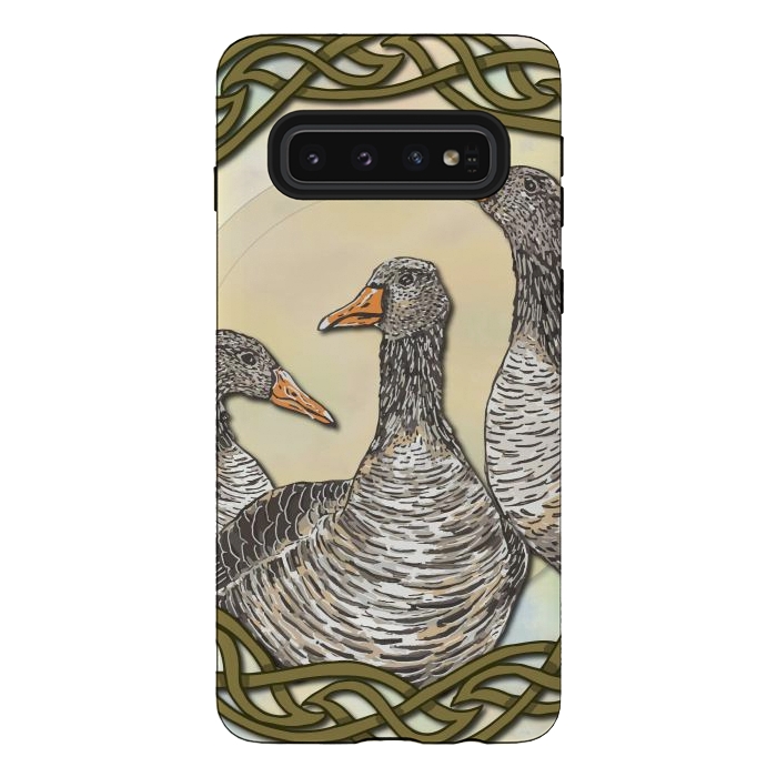 Galaxy S10 StrongFit Celtic Goose by Lotti Brown