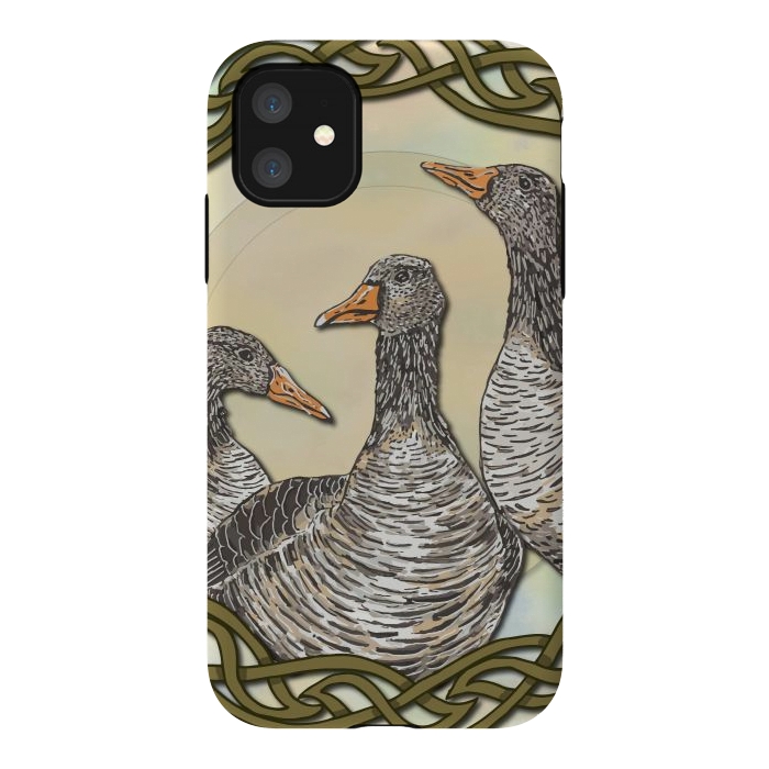 iPhone 11 StrongFit Celtic Goose by Lotti Brown