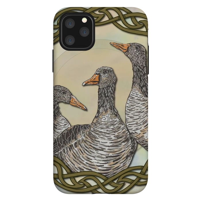 iPhone 11 Pro Max StrongFit Celtic Goose by Lotti Brown