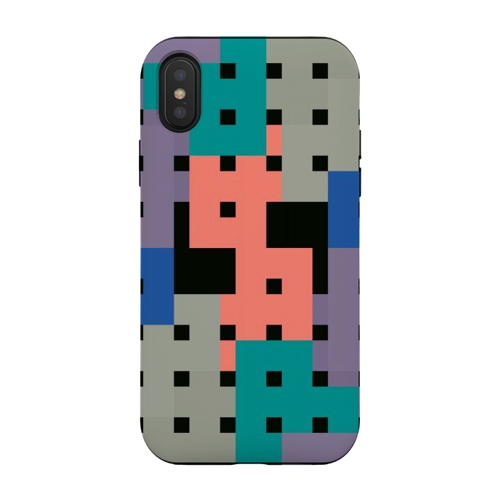 iPhone Xs / X StrongFit Geo Repeat Squares by TMSarts