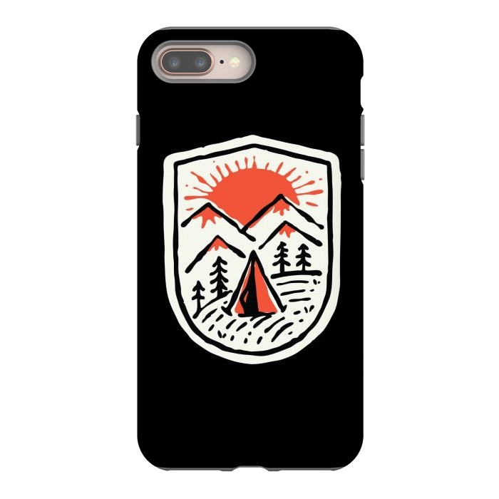 iPhone 7 plus StrongFit Sunset Camp Hand Drawn by Afif Quilimo