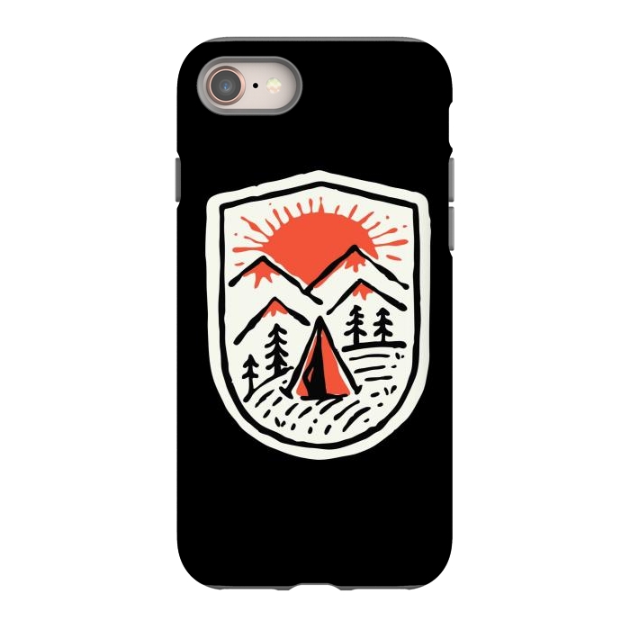 iPhone 8 StrongFit Sunset Camp Hand Drawn by Afif Quilimo