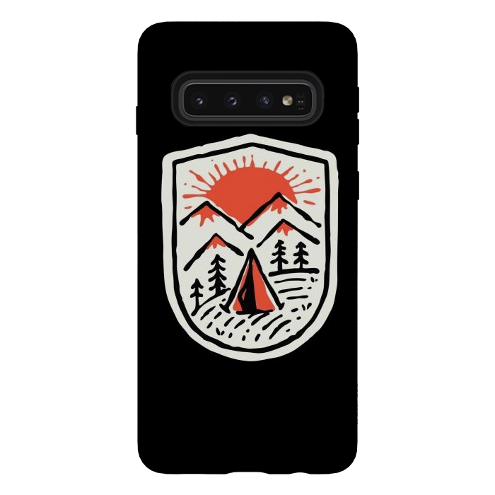 Galaxy S10 StrongFit Sunset Camp Hand Drawn by Afif Quilimo