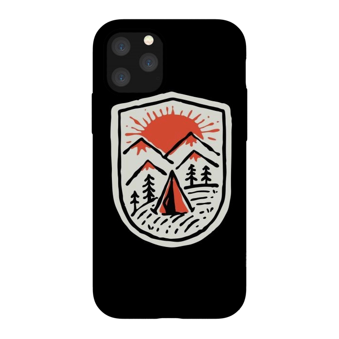 iPhone 11 Pro StrongFit Sunset Camp Hand Drawn by Afif Quilimo